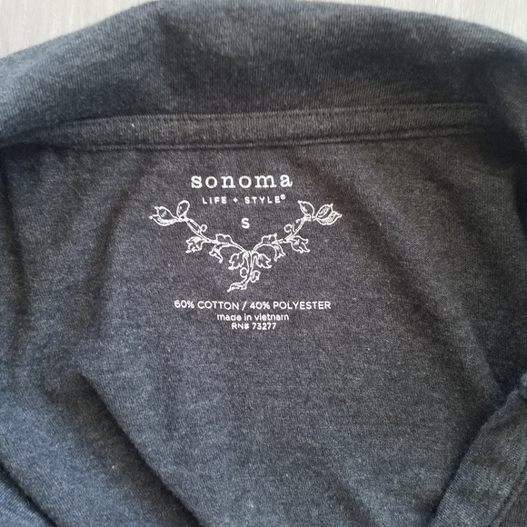 Grey Half Button Collared Tee - Picture 3 of 3